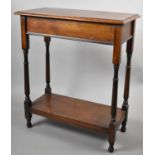 An Edwardian Mahogany Narrow Hall Table of Rectangular Form, with Turned Supports