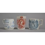 A Collection of Three Victorian Commemorative Mugs, Condition Issues