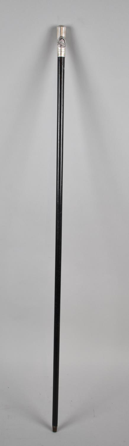 A Silver Topped Swagger Stick for St John's Ambulance Brigade, Hallmarked FN Birmingham 1941, 76cm - Image 2 of 2