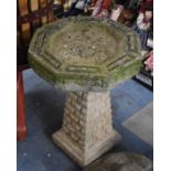 A Reconstituted Stone Garden Birdbath, 59cms High