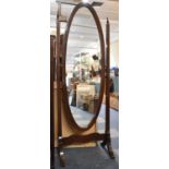 A Mid 20th Century Oval Cheval Mirror