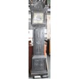A 19th Century Carved Ebonised Longcase Clock with 11" Dial Inscribed Mark Draper, Witham, 8 Day