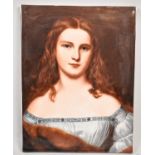 A Reproduction Continental Porcelain Plaque Depicting the Portrait Wilhelmine Sulzer After the