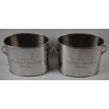 A Pair of Reproduction Silver Plated Alfred Gratien Champagne Wine Coolers