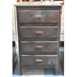An Edwardian Stained Wooden Four Drawer Chest, 51cm wide