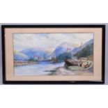 A Framed Colonial Watercolor Depicting River Scene, Monogrammed AMS, 1898, 39x21cm