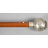 A Silver Topped Swagger Stick for the Worcestershire Regiment, Inscribed J J Abbott, Hallmark for