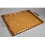 An Edwardian Oak Two Handled Rectangular Drinks Tray, 58cm Wide