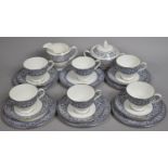 A Minton Infanta Pattern Tea Set to Comprise Six Cups, Five Saucers, Lidded Sugar, Milk Jug, Six