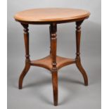 A Late Victorian/Edwardian Circular Topped Mahogany Occasional Table with Stretcher Shelf, 61cm