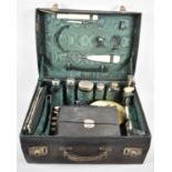 A Late Victorian/Edwardian Gents Travelling Case with Fitted Interior Containing Bottles and