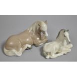 Two Horse Ornaments, Russian and Lladro, Later 25cm Long