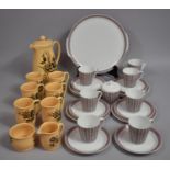 A German Hutschenreuther Porcelain Mid/Late 20th Century Coffee Set Together with a Sylvac Ceramic