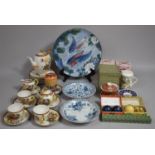 A Collection of Various Japanese Souvenir Items to Comprise Egg Shell Tea Set, Vase, Boxed Items Etc
