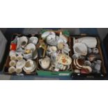 Four Boxes of Ceramics to Include Teawares, Decorated Plates, Vases etc