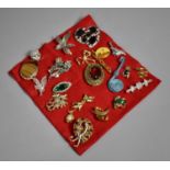 A Collection of Costume Jewellery Brooches