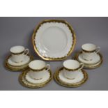 A Royal Chelsea Trianon Part Tea Service to Comprise Cups, Saucers, Side Plates, Cake Plate etc