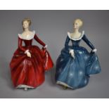Two Royal Doulton Figures of the Year, Fragrance, One Signed by Michael Doulton