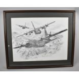 A Framed Geoff Pleasance RAF Print, Hero of the Skies, 51cm x 40cm