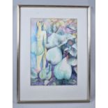 A Framed Watercolour, "Skelton's Eve and Manhattan Pears" by Bren Tranter, 24x25cm