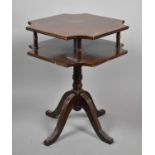 A Modern Mahogany Two Tier Wine Table, 43cm Square