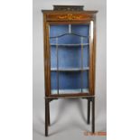 An Edwardian Mahogany Two Shelf Glazed Display Cabinet for Restoration, 59cm Wide
