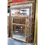 A Graduated Set of Three Rectangular Wall Mirrors with Painted Frames, The Largest 70cm x 100cm