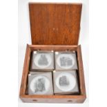 A Late Victorian/Edwardian Box with Sliding Lid Containing a Set of Twenty-four Monochrome Magic