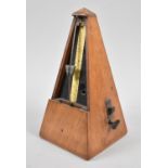 A Wooden Cased Clockwork Metronome by JTL, Missing Front Cover, 22cm high
