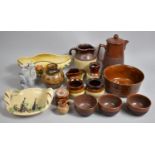 A Collection of Various Stoneware and Glazed Items to Comprise Studio Pottery Two Handled Bowl,
