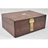 A Late 19th Century Rosewood Work Box with Removable Inner Tray, Replacement Clasp, 29cms Wide