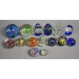 A Collection of Glass Paperweights to Comprise Large Examples