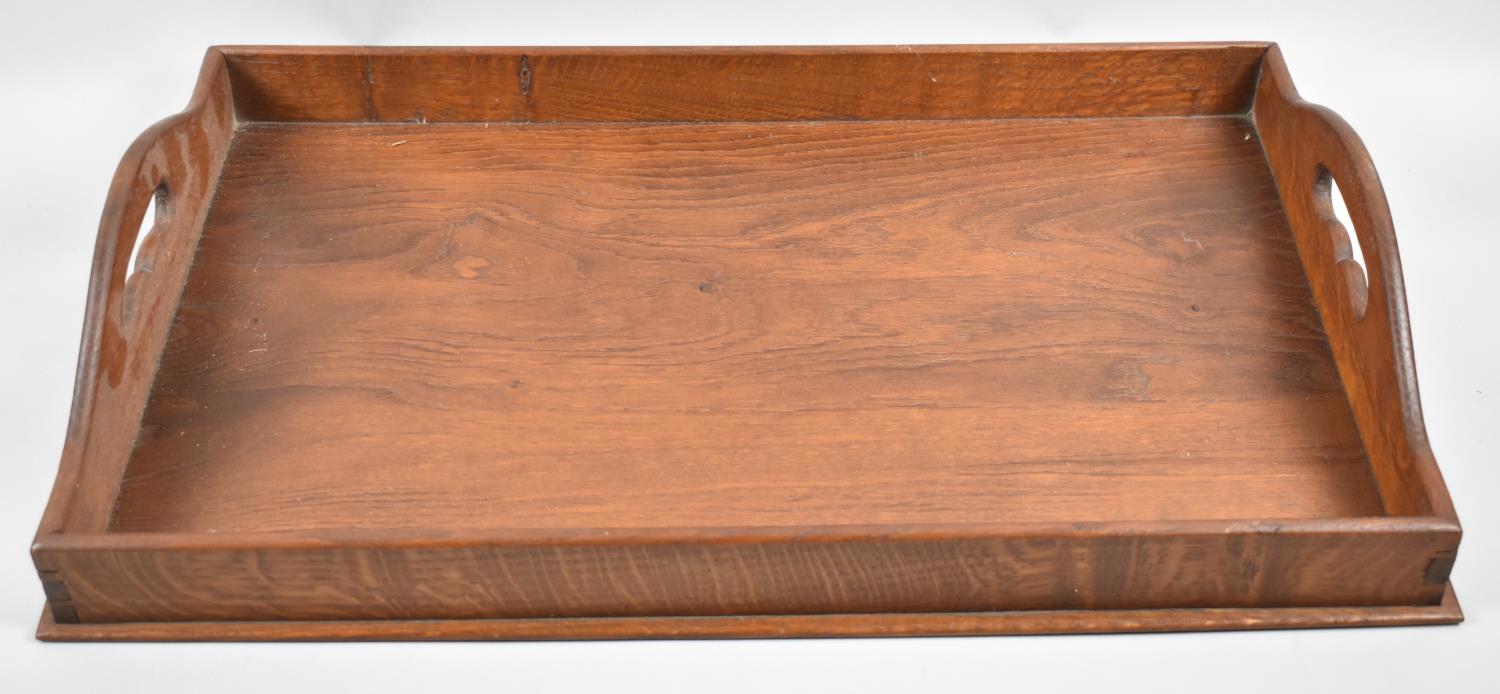 A Mid 20th Century Rectangular Two Handled Oak Tray, 56cm wide