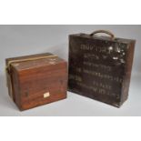 Two Vintage Wooden Instrument and Ammunition Boxes