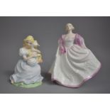 A Coalport Figure and a Coalport Goose Girl