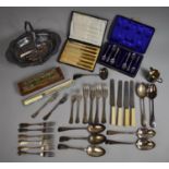 A Collection of Various Late 19th and 20th Century Flatware to Comprise Silver Plated Serving