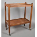 A Mid 20th Century Two Tier Rectangular Galleried Trolley, 63cm wide