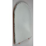 A Mid 20th Century Easel Backed Arched Topped Mirror, 37cm high