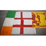 A Collection of Various Printed Modern Flags for England, Scotland and Ireland