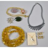 A Collection of Costume Jewellery to Include Amber Effect Necklace etc