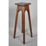 A Vintage Wooden Square Topped Jardiniere Stand, 93cm high
