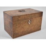 A 19th Century Burr Walnut Veneered Single Division Tea Caddy with Removable Tea Box and Recess