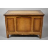 A Mid 20th Century Lift Top Three Panel Oak Blanket Chest, 90cm wide