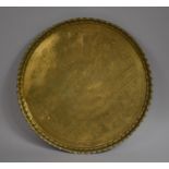 An Egyptian Circular Brass Tray with Engraved Decoration, 52.5cm diameter
