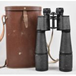 A Pair of Vintage Leather Cased Binoculars, 35x60cm by Lieberman & Gortz