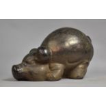 A Mid 20th Century Glazed Pottery Garden Ornament, Pig, 50cm Long