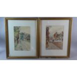 Two Gilt Framed Watercolours by Henri Pilcher, Stayning, Sussex and Bramber Castle, Sussex, 29.5cm