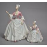 One Large and One Small Boxed Figures of Diana, HN3266 One Signed by Michael Doulton