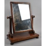 A Late Victorian Swing Dressing Table Mirror on Rectangular Base with Turned Feet, One