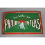 A Vintage Enamel Advertising Sign for Phillips's Pure Teas. 64x39cms